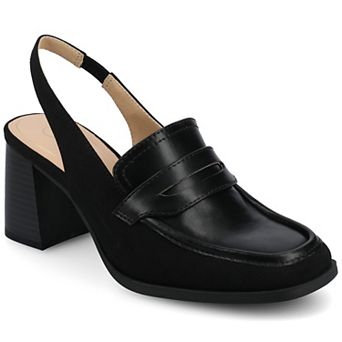 Journee Henrika Women's Square Toe Open Heel Pumps