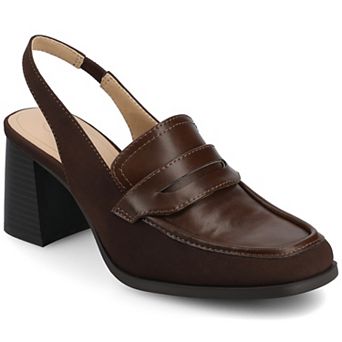 Journee Henrika Women's Square Toe Open Heel Pumps