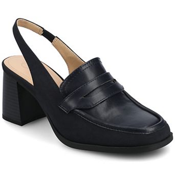 Journee Henrika Women's Square Toe Open Heel Pumps