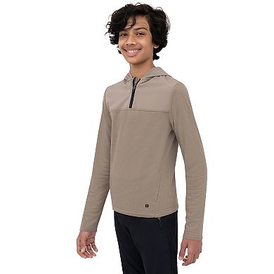 Boys 8-20 Layer 8 Plaid Fleece Quarter-Zip Hoodie