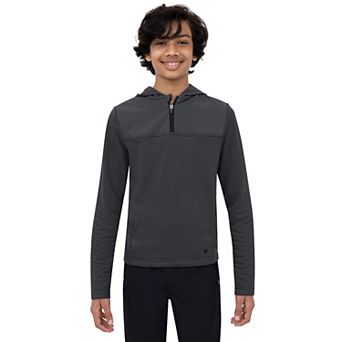 Boys 8-20 Layer 8 Plaid Fleece Quarter-Zip Hoodie