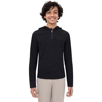 Boys 8-20 Layer 8 Plaid Fleece Quarter-Zip Hoodie