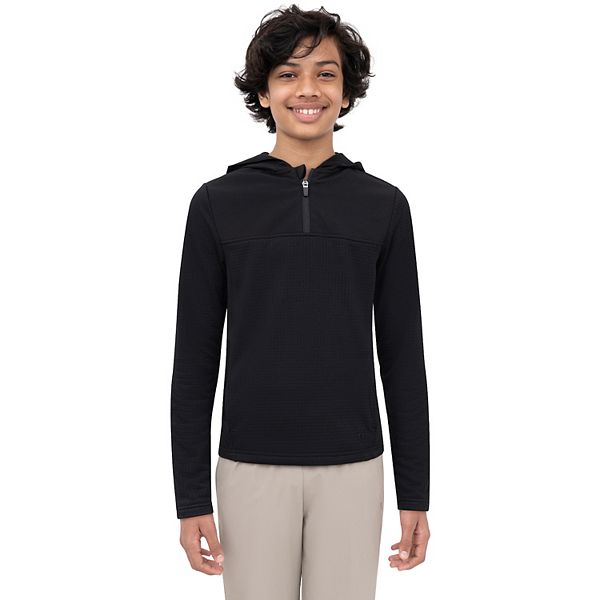Boys 8-20 Layer 8 Plaid Fleece Quarter-Zip Hoodie