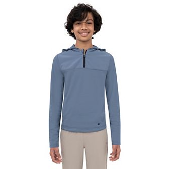 Boys 8-20 Layer 8 Plaid Fleece Quarter-Zip Hoodie