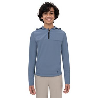 Boys 8-20 Layer 8 Plaid Fleece Quarter-Zip Hoodie