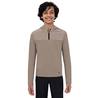 Boys 8-20 Layer 8 Plaid Fleece Quarter-Zip Hoodie