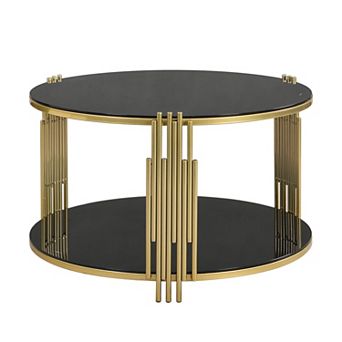Merax Modern Black Mirror Coffee Table