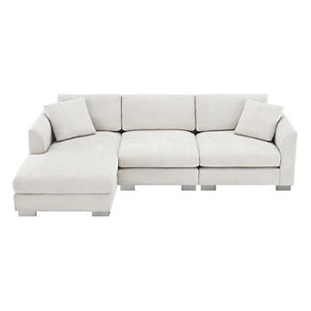 Merax Modern Cloud Sectional Sofa,L-shaped Luxury Couch Set with 2 Free pillows