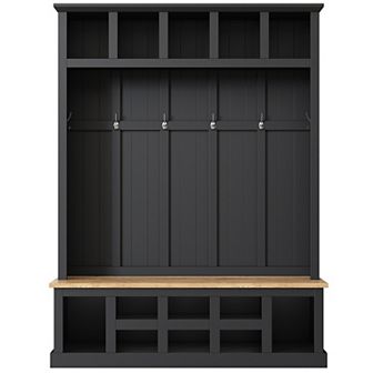 Merax Farmhouse Wooden Style 78''H Modern Hall Tree with Wide Storage Seating Bench，Coat Rack