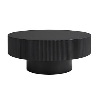 Merax Elegant Round Coffee Table with 6.8" Thick Tabletop
