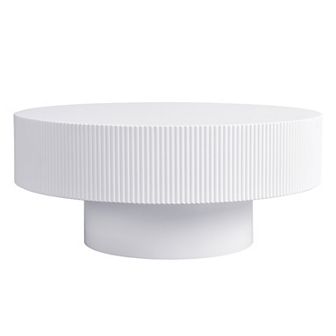 Merax Elegant Round Coffee Table with 6.8" Thick Tabletop