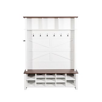 Merax Farmhouse 4-in-1 Hall Tree with 6 Hooks