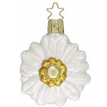 Inge Glas Heirlooms Edelweiss Flower Bloom German Glass Christmas Ornament