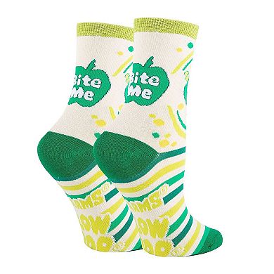 Women's Crew Socks -Sour Apple Pop