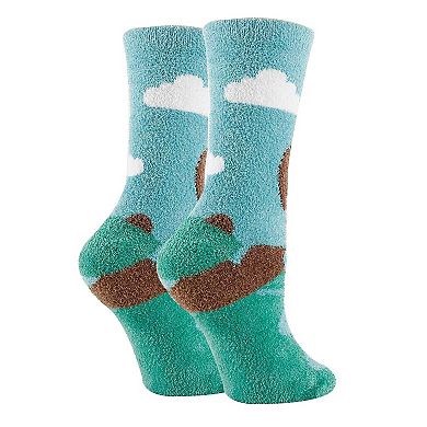 Women's Crew Socks -Bob Ross Blast Fuzzy