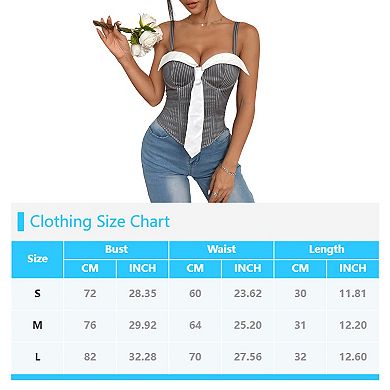 Women's Strap Corset Top Preppy Office-Chic Bustier for Party, Night Out, Trendy Streetwear