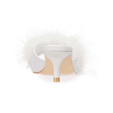Women's Mona Marabou Hard Sole Slender Heel Slipper