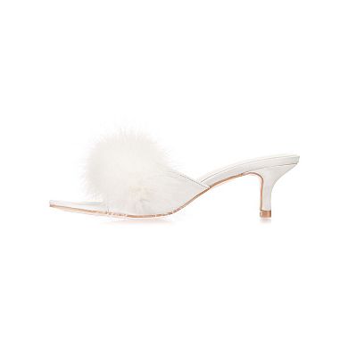 Women's Mona Marabou Hard Sole Slender Heel Slipper