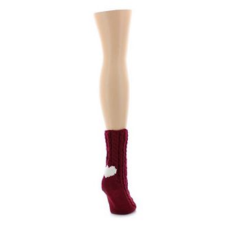 Women's Heart Heel Chunky Knit Boot Sock