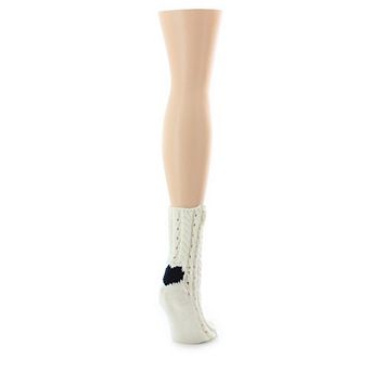 Women's Heart Heel Chunky Knit Boot Sock