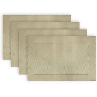 Dainty Home Napa Woven Vinyl Reversible Rectangular Placemat Set Of 4