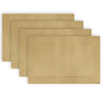 Dainty Home Napa Woven Vinyl Reversible Rectangular Placemat Set Of 4