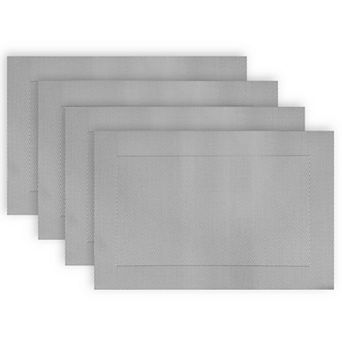Dainty Home Napa Woven Vinyl Reversible Rectangular Placemat Set Of 4
