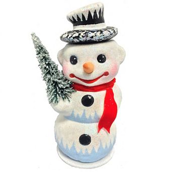 Pinnacle Peak Trading Ino Schaller Jolly Happy Soul Snowman Paper Mache Candy Container
