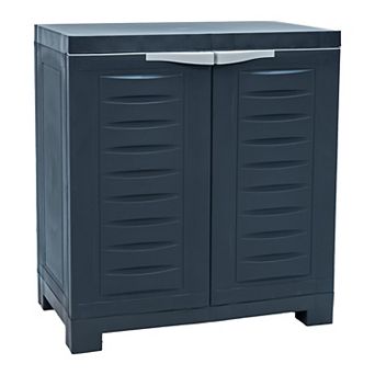 Sunnydaze Heavy-Duty Plastic Storage Cabinet with Adjustable Shelf