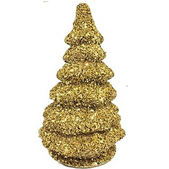 Pinnacle Peak Trading Ino Schaller Medium Gold Tree Christmas Paper Mache Candy Container