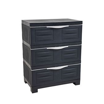 Sunnydaze Heavy-Duty Plastic 3-Drawer Storage Cabinet - 29.5"