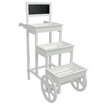 Sunnydaze 3 tier d Fir Wood Plant Stand with Chalkboard - White