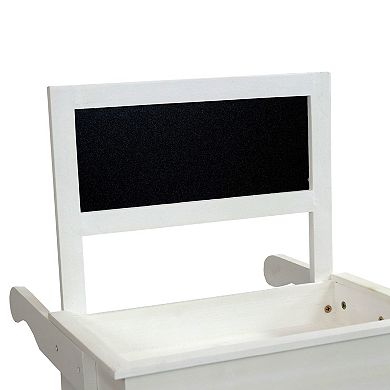 Sunnydaze 3-Tiered Fir Wood Plant Stand with Chalkboard - White