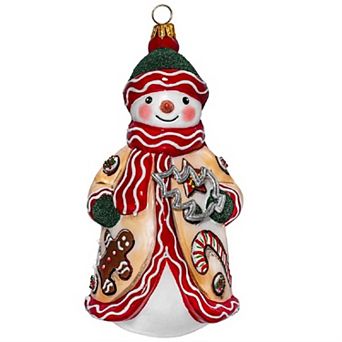 Joy To The World Glitterazzi Christmas Cookie Baker Snowman Claus Ornament