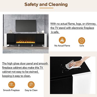 Merax Modern TV Stand with 34.2" Non-heating Electric Fireplace