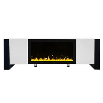 Merax Modern TV Stand with 34.2" Non-heating Electric Fireplace