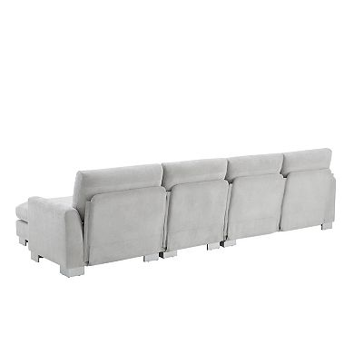 Merax Modern Oversized Sectional Sofa,L-shaped Luxury Couch Set with 2 Free pillows