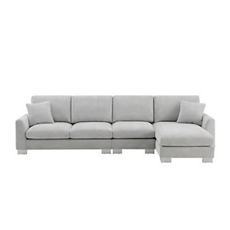 Merax Modern Oversized Sectional Sofa,L-shaped Luxury Couch Set with 2 Free pillows