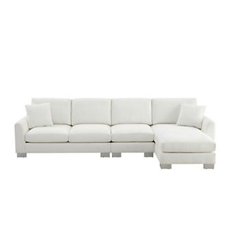 Merax Modern Oversized Sectional Sofa,L-shaped Luxury Couch Set with 2 Free pillows