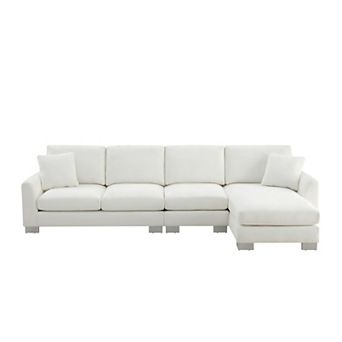 Merax Modern Oversized Sectional Sofa,L-shaped Luxury Couch Set with 2 Free pillows