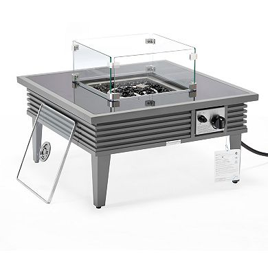 Leisuremod Walbrooke Patio Square Fire Pit And Tank Holder