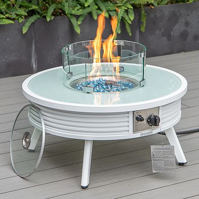 Leisuremod Walbrooke Patio Round Fire Pit And Tank Holder