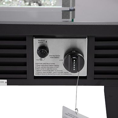 Leisuremod Walbrooke Patio Square Fire Pit And Tank Holder With Slats Design