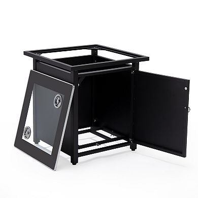 Leisuremod Walbrooke Patio Square Fire Pit And Tank Holder