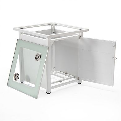 Leisuremod Walbrooke Patio Square Fire Pit And Tank Holder