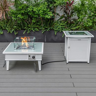 Leisuremod Walbrooke Patio Square Fire Pit And Tank Holder