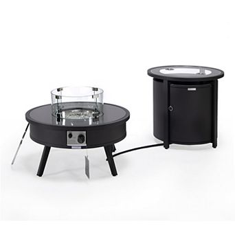 Leisuremod Walbrooke Patio Round Fire Pit And Tank Holder