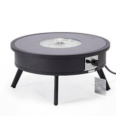 Leisuremod Walbrooke Patio Round Fire Pit And Tank Holder