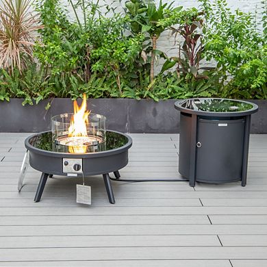 Leisuremod Walbrooke Patio Round Fire Pit And Tank Holder