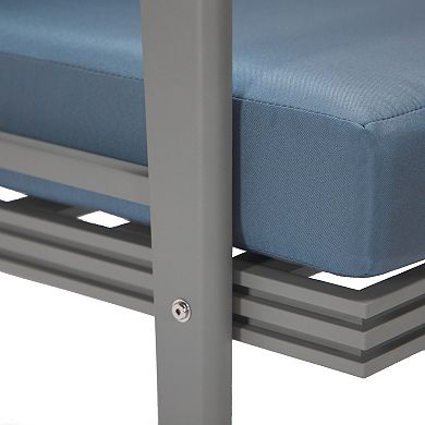 Leisuremod Walbrooke Modern Grey Patio Arm Chair, Set Of 2